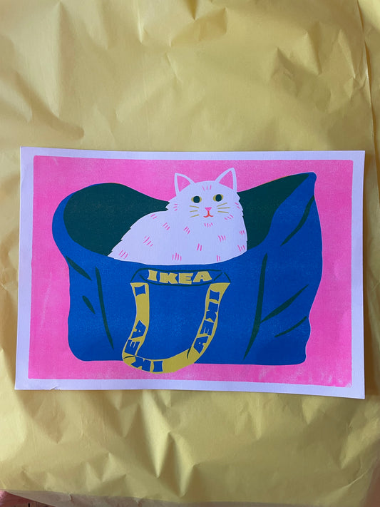 Ikea white cat print ( reduced)