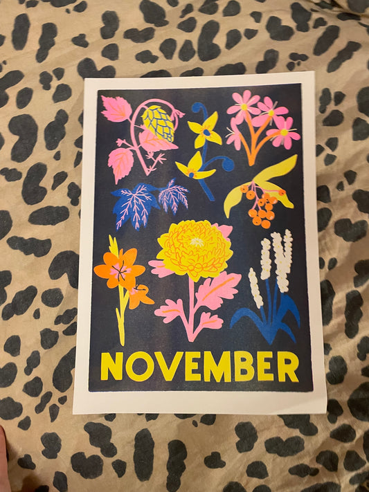 November flowers print ( reduced)