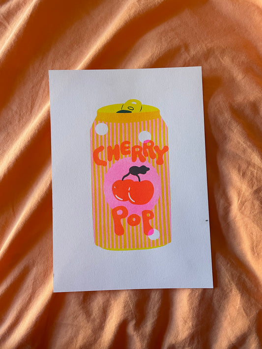 Cherry risograph print ( reduced )