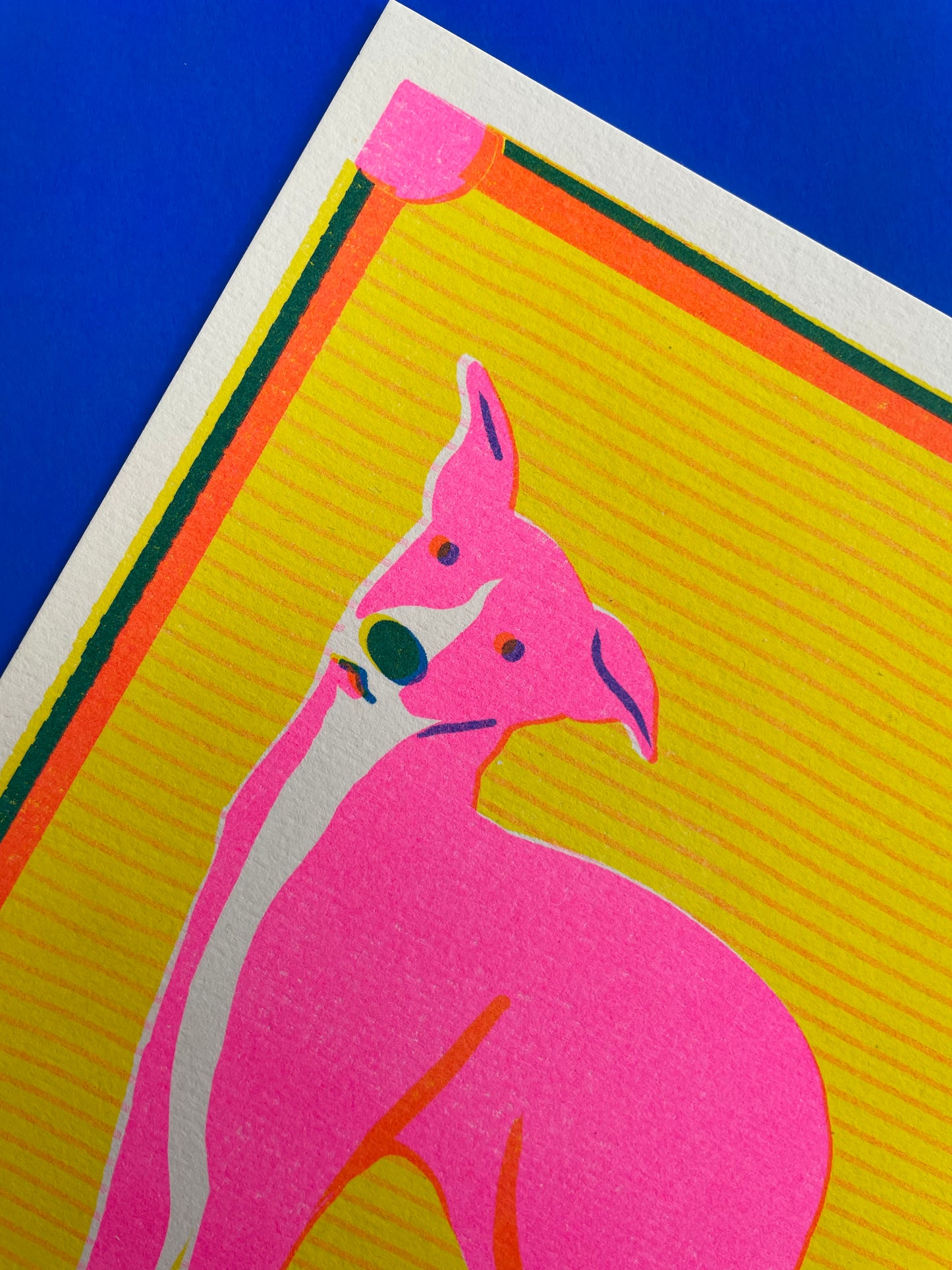 Whippet Mini Risograph Print