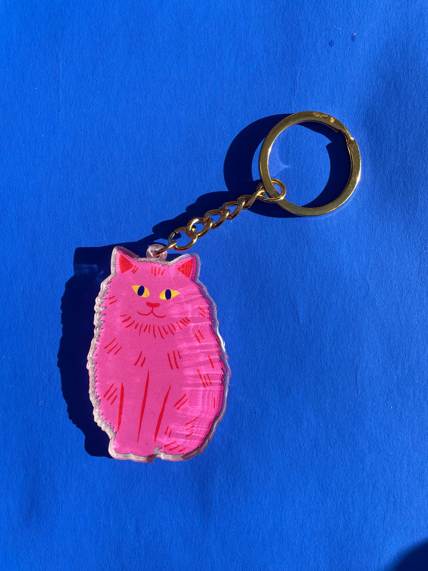 Pink Cat Keyring