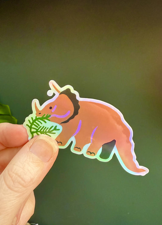 Triceratops Holographic Sticker