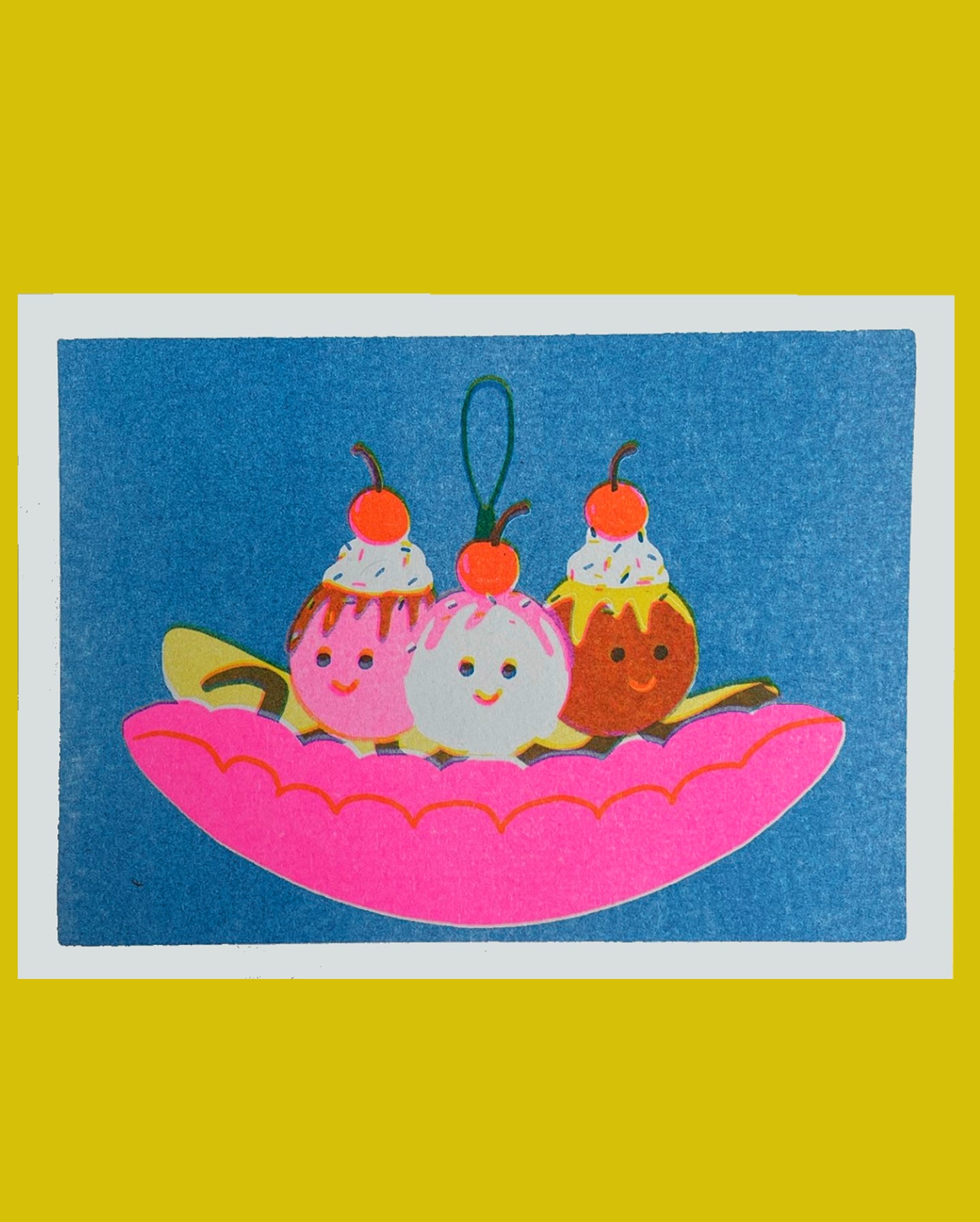 Banana Split Bauble postcard