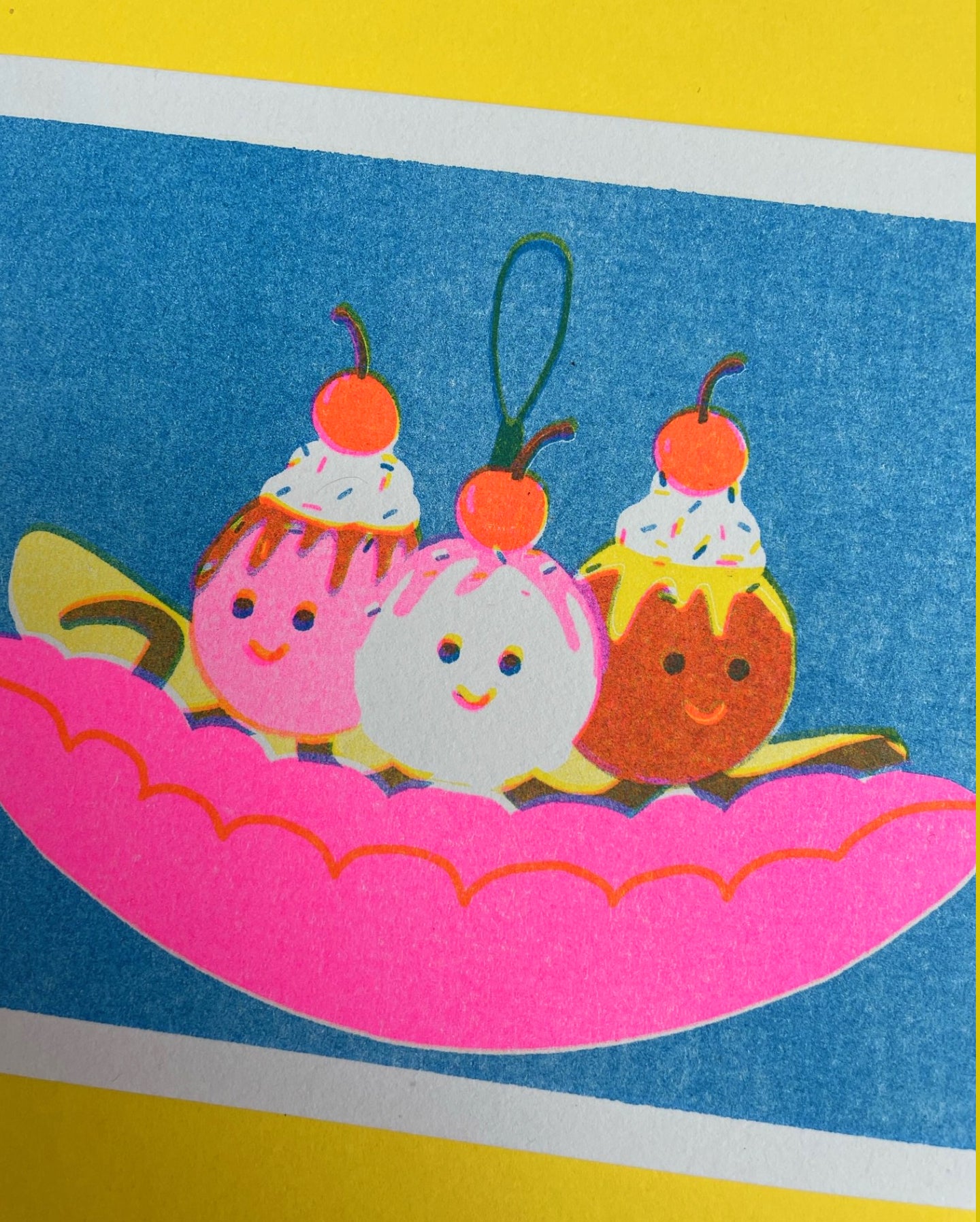 Banana Split Bauble postcard