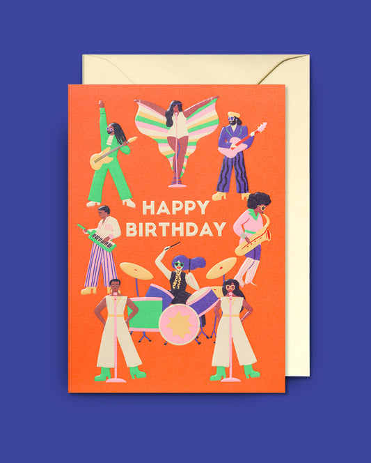 Disco Band Birthday Card