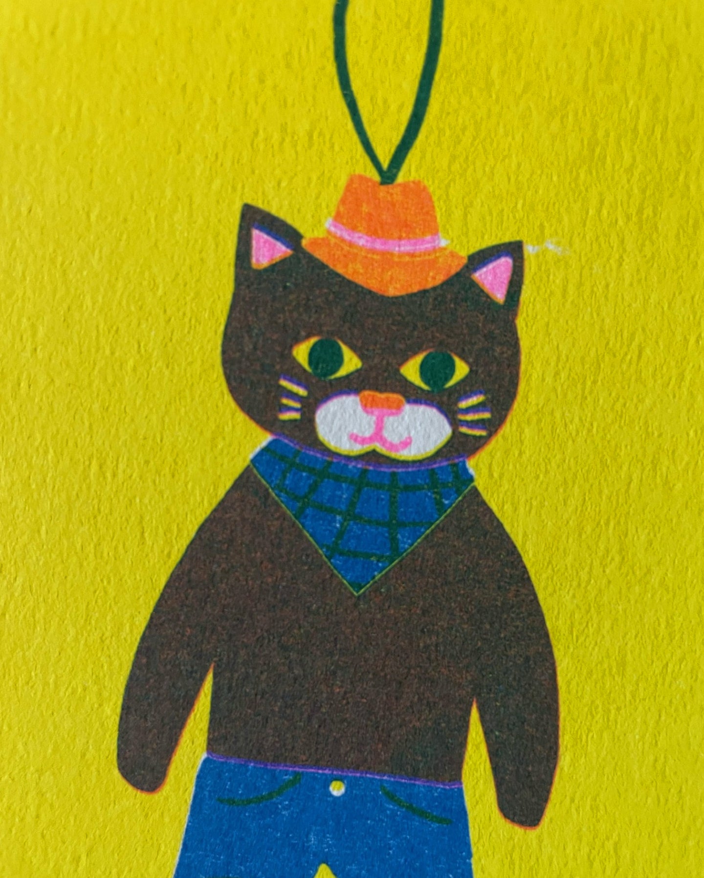 Cat Cowboy Riso Postcard