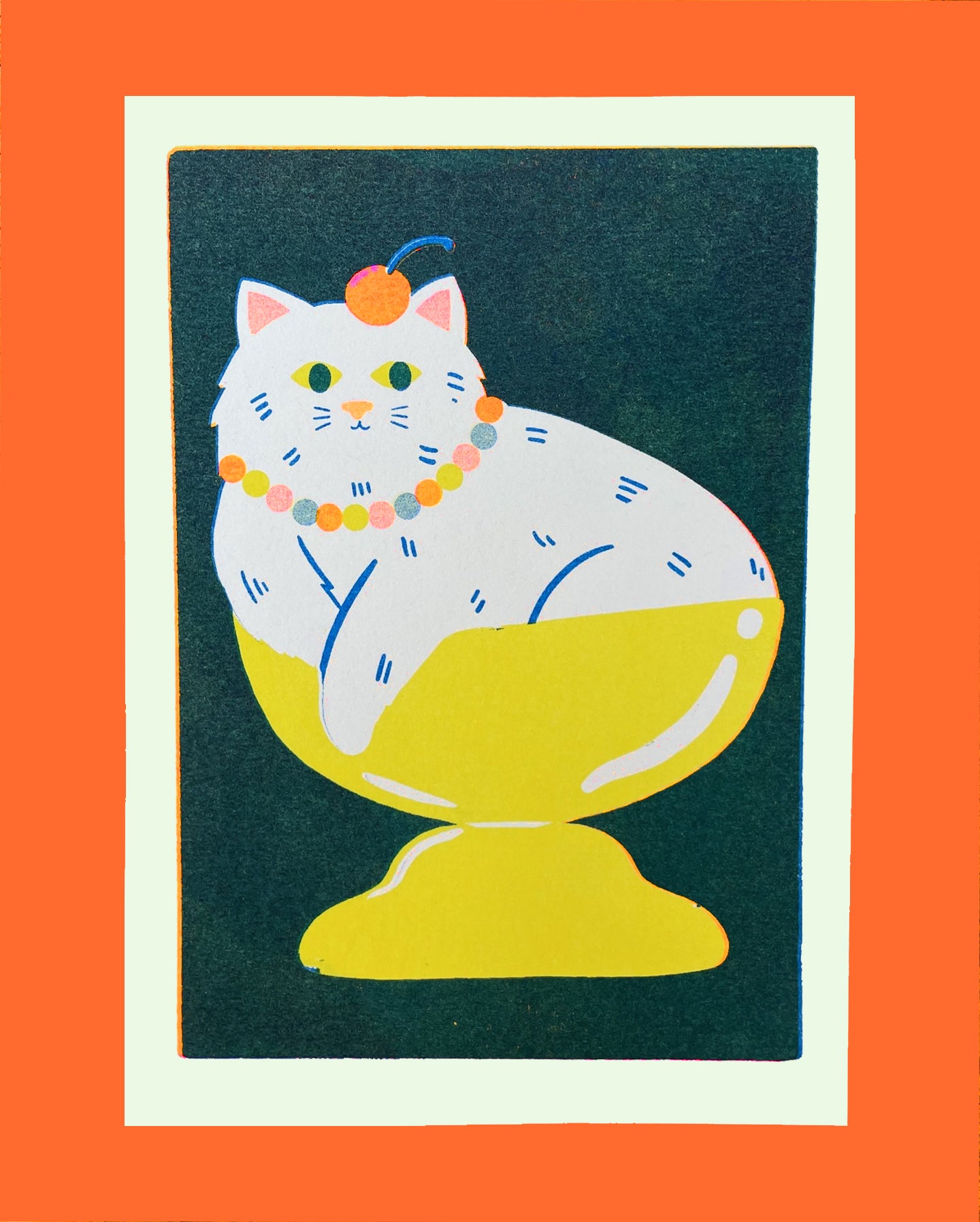 Cat Sundae postcard