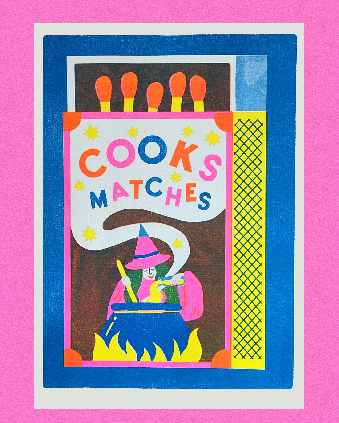 Witch Matchbox Riso Print