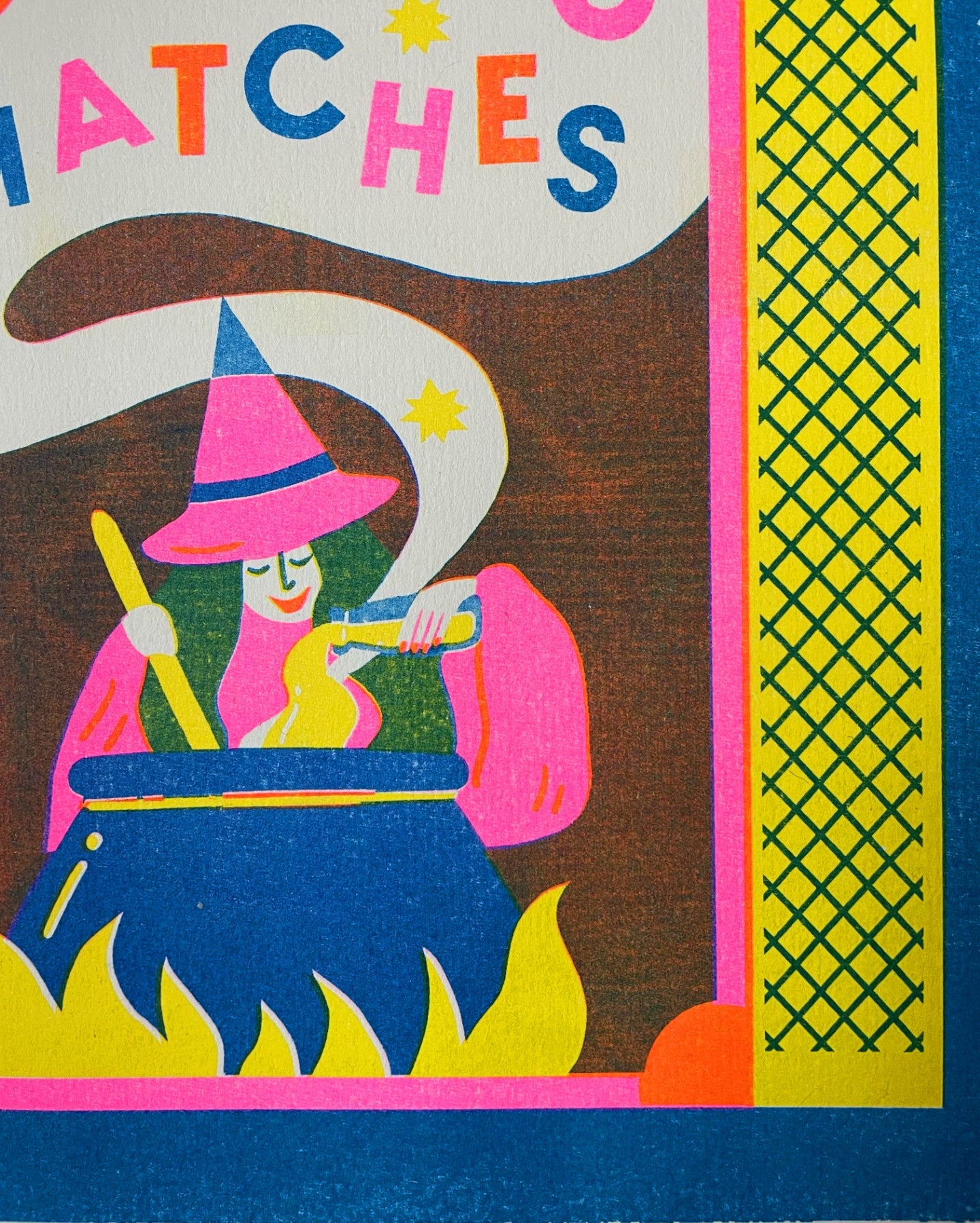 Witch Matchbox Riso Print