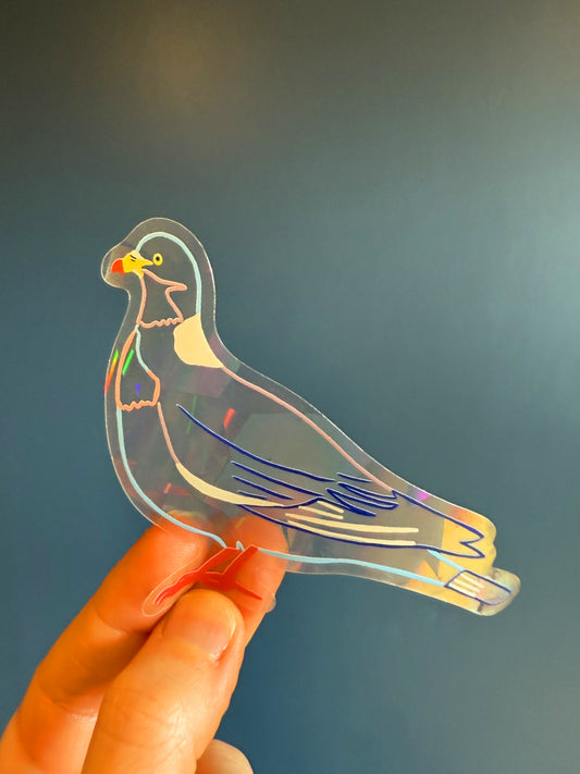 Wood Pigeon Sun catcher Sticker
